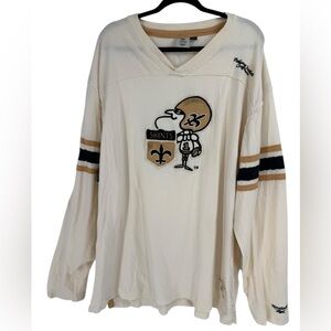 Reebok NFL Vintage New Orleans Saints Long Sleeve Jersey Tee 2XL